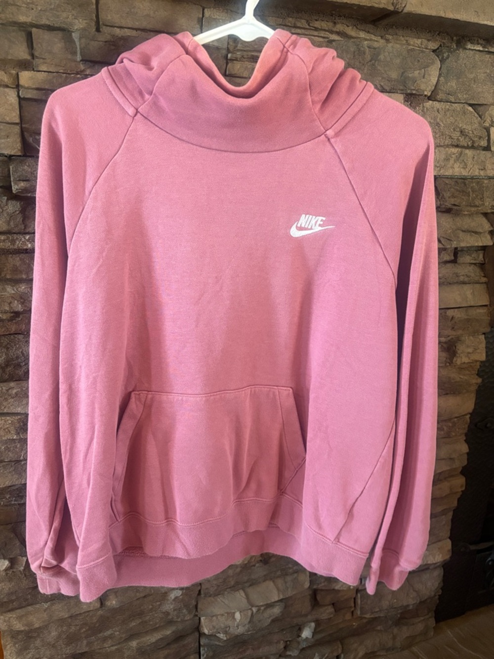 Nike Women’s Pink Cowl Neck Pullover Hoodie